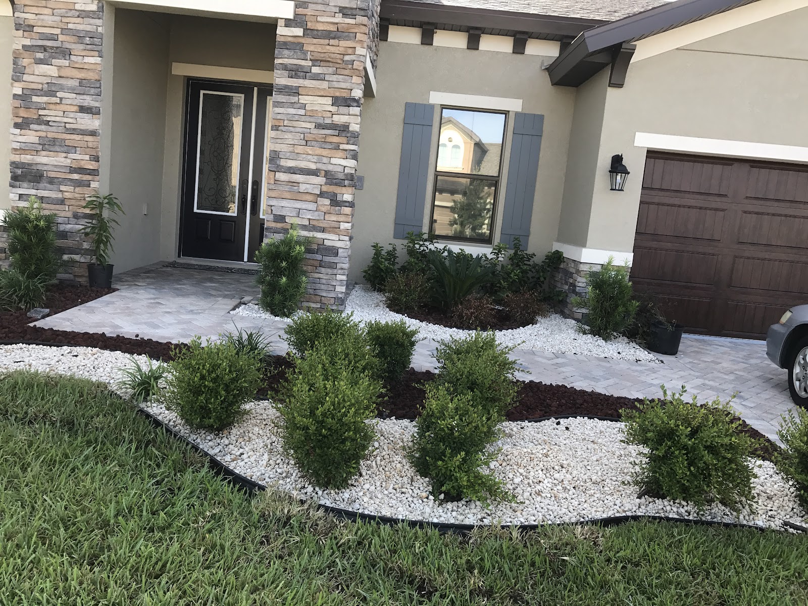 Freshly mowed and edged grass