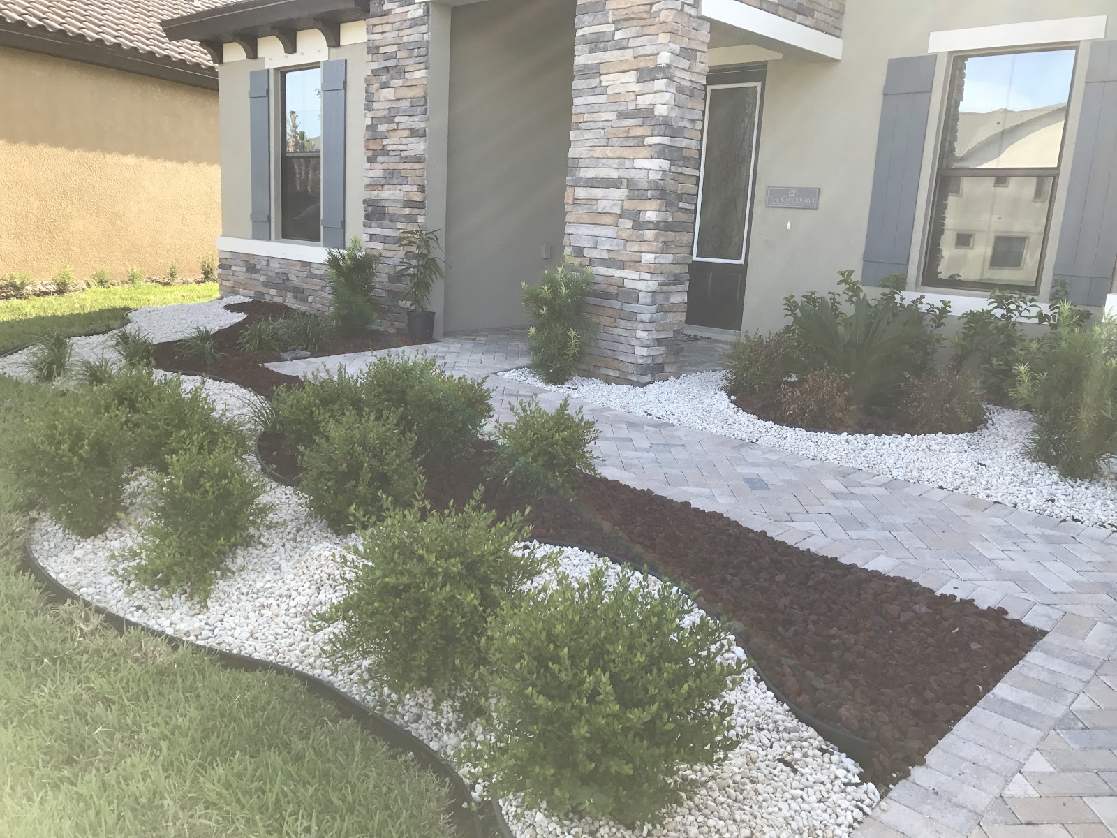 Front lawn after a cut